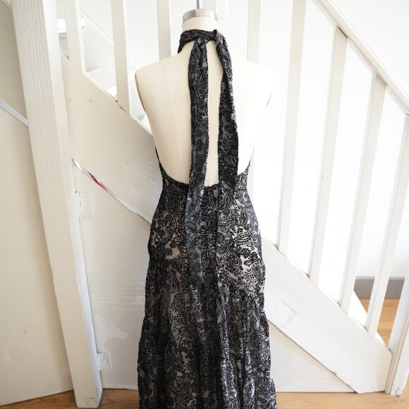 LPA Burnout Velvet Halter Gown • Size XS • NWT - Picture 2 of 5